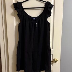 GAP | Elegant Black Ruffle Dress size Large Tall